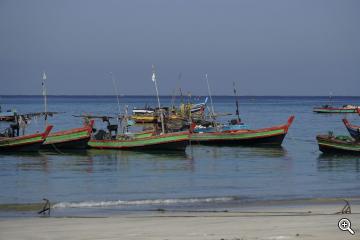 Ngapali Beach in Burma, Fischerboote