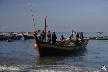 Fischerboot am Ngapali Beach
