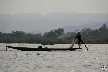 Einbeinruderer am Inle See