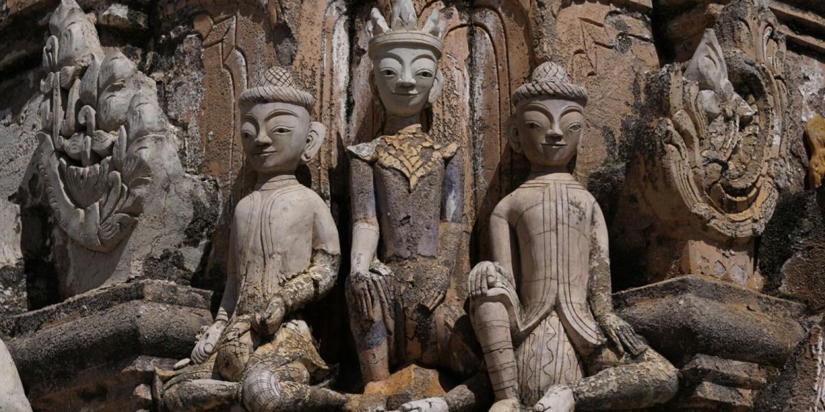 Figuren an den Kakku Pagoden in Burma