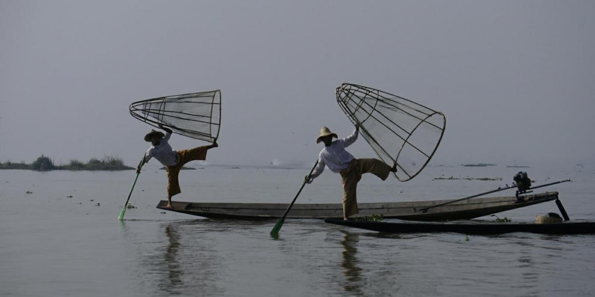Fischer auf dem Inle See in Myanmar